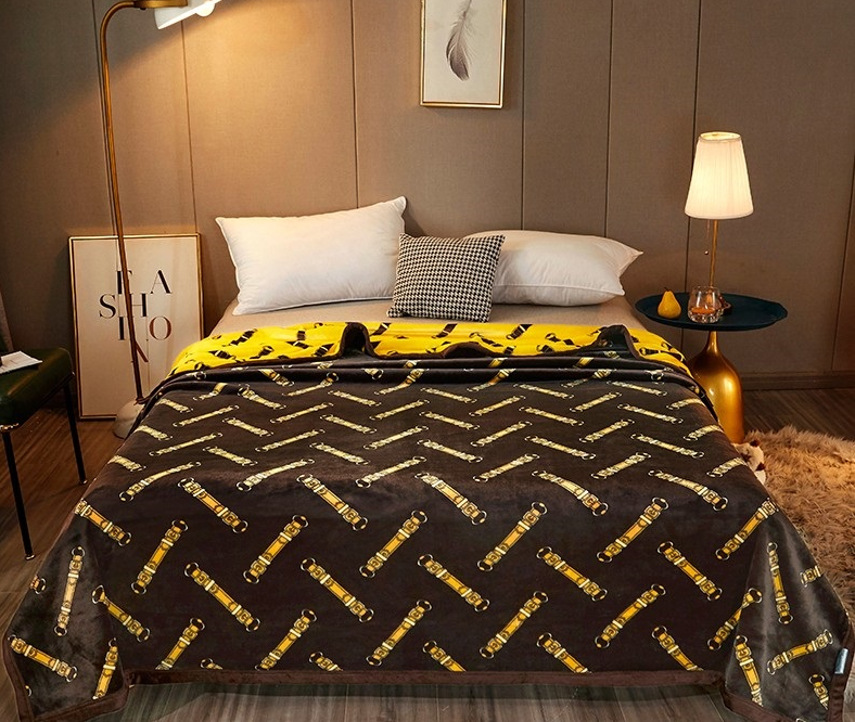 bbin宝盈大牌風(fēng)皮帶云毯（咖啡）